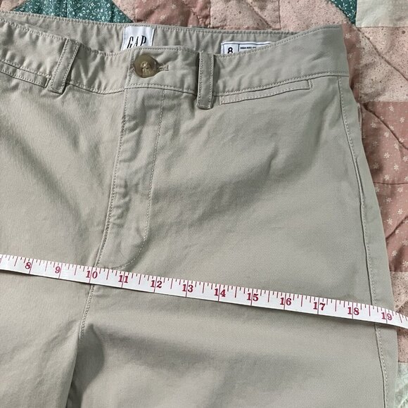 Gap High Rise Stride Ankle Pant Womens 8 Tan Khaki Straight Leg Neutral Minimal - Picture 11 of 12